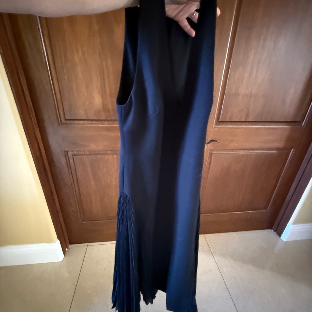 Halston Heritage Navy Asymmetrical Dress